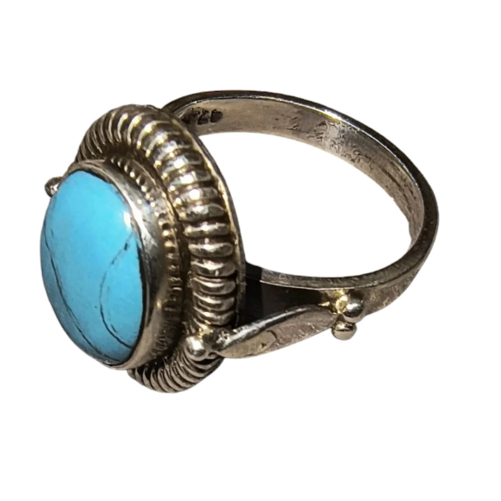 Sterling Silver & Faux Turquoise Southwestern Style Ring